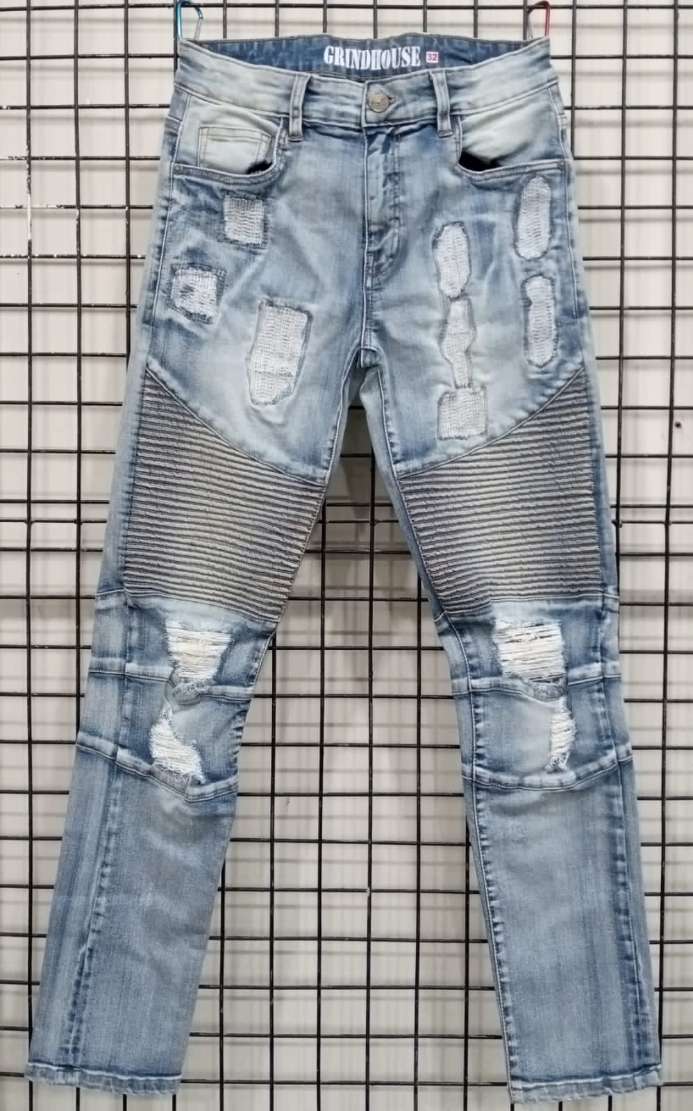 Sky Blue Denim Trousers Woven - Vigour Impex