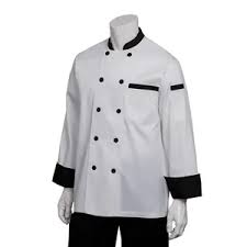 White And Black Chef Coat - Vigour Impex