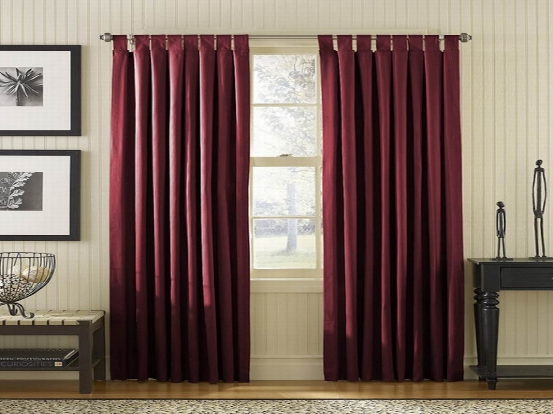 Mehroon Curtains Beddings - Vigour Impex