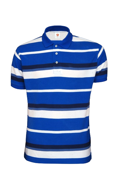 Polo Shirt Blue And White Line - Vigour Impex