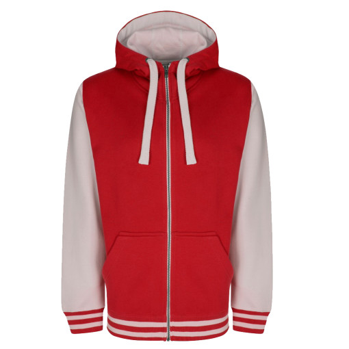 RED WHITE Hoodie Knitted - Vigour Impex