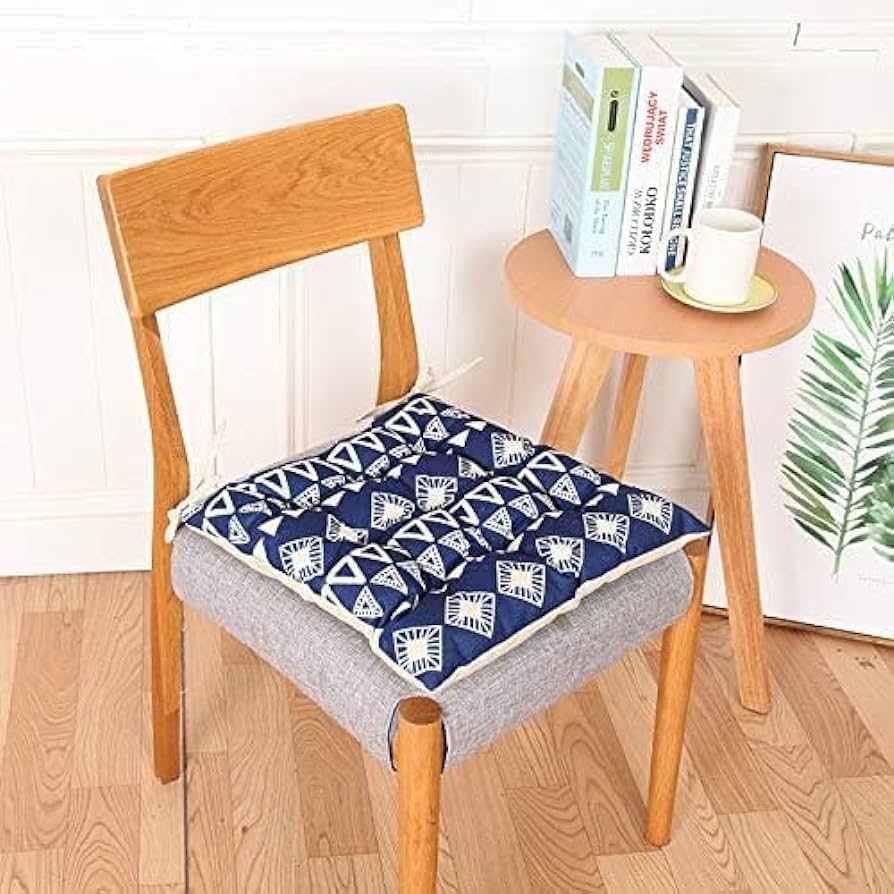 Blue And White Chair Pads Beddings - Vigour Impex