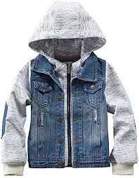 Blue Denim Jacket With White Hoodiee - Vigour Impex